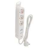 Multiprise 3 prises+ USB A et C blanche Iota