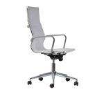 Sedia Star WH in rete schienale alto bianco struttura cromata