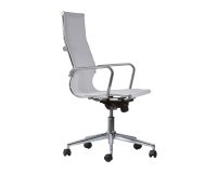 En_sedia star schien alto bianco base cromata