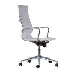 Sedia Star WH in rete schienale alto bianco struttura cromata