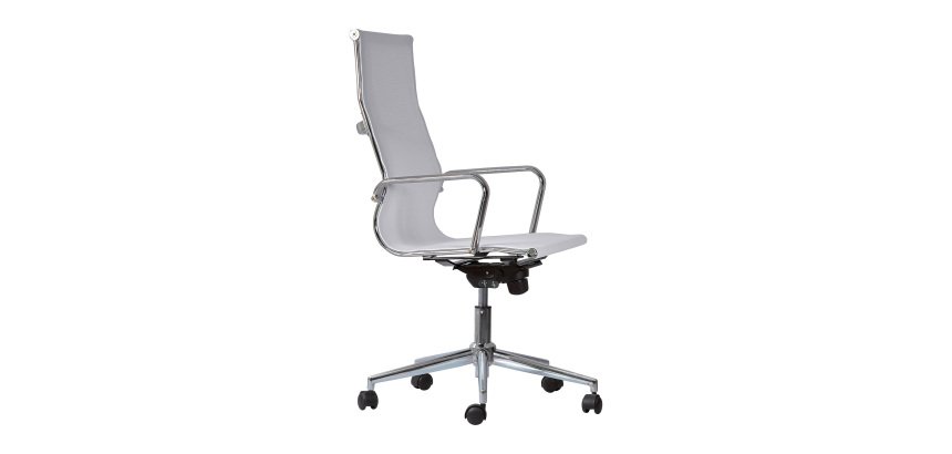 Sedia Star WH in rete schienale alto bianco struttura cromata