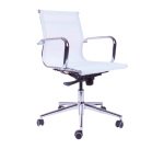 Sedia Star WH in rete schienale basso bianco struttura cromata