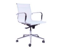 En_sedia star schien basso bianco str cromo