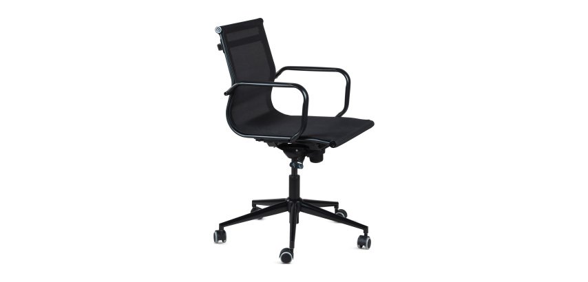 Sedia Star WH in rete schienale basso nero struttura verniciata nera