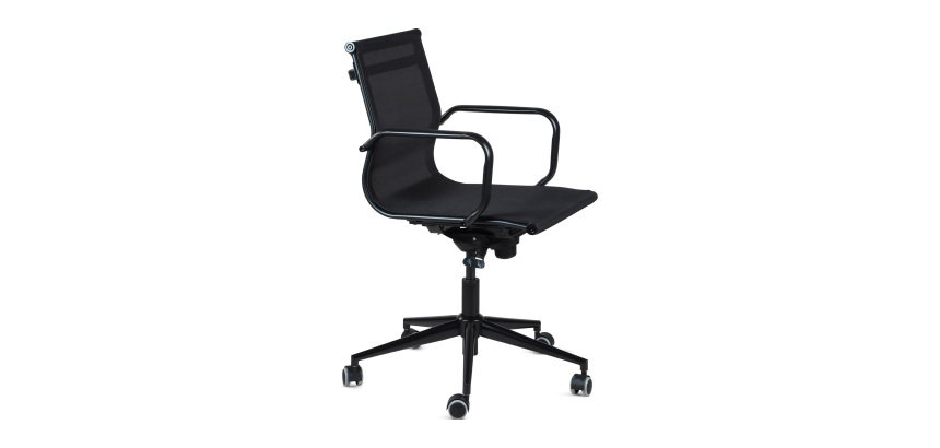 Sedia Star WH in rete schienale basso nero struttura verniciata nera