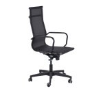 Sedia Star WH in rete schienale alto nero struttura verniciata nera