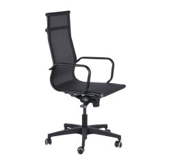 Sedia Star WH in rete schienale alto nero struttura verniciata nera
