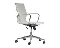 En_sedia star bianco schienale basso eff pelle