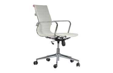 En_sedia star bianco schienale basso eff pelle