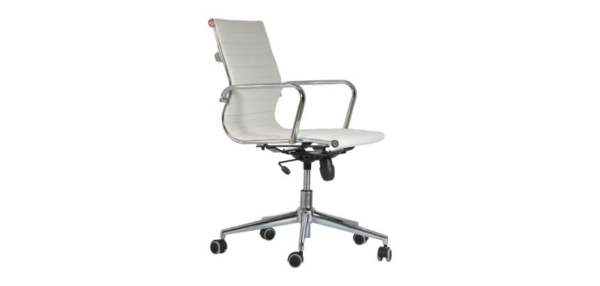 Sedia Star WH FP in rete schienale basso bianco struttura cromata