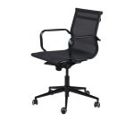 Sedia Star WH in rete schienale basso nero struttura verniciata nera
