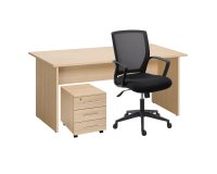 Pack mobiliario completo - Mesa Altys 160 cm + Cajonera Altys 3 cajones + Silla Reece