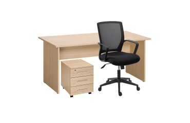 Pack mobiliario completo - Mesa Altys 160 cm + Cajonera Altys 3 cajones + Silla Reece