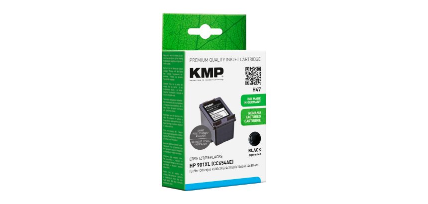 Cartucho KMP compatible HP901XL (CC654AE) negro