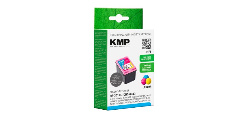 Cartucho KMP compatible HP301XL (CH564EE) tricolor
