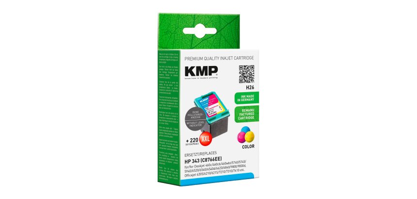 Cartucho KMP compatible HP343 (C8766EE) tricolor