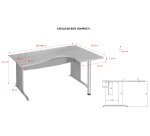 Bureau compact L 180 cm retour droite piètement L Essens