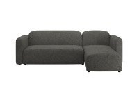 Canapé modulable Neom 3 places méridienne droite/gauche tissu structuré gris foncé 263 cm