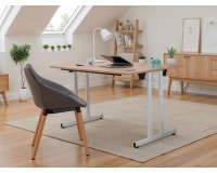 Table pliante Multi-usages L 120 x P 80 cm chêne clair / pied blanc