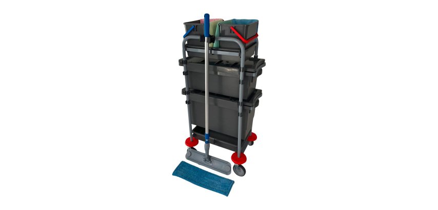 Kit Carrello pulizie strizzatore VDM e accessori - per la sanità