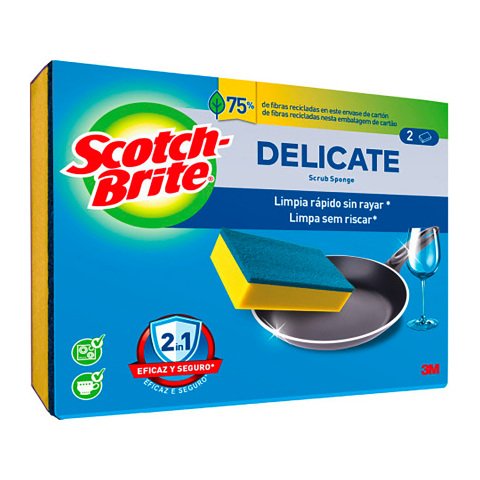 Scotch-Brite® Estropajo Delicate - paquete de 2