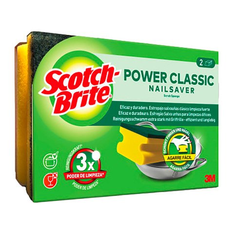 Scotch-Brite® Estropajo Power Classic - paquete de 2