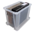 Caja de almacenamiento apilable de plástico WHITEFURZE Allstore de 26 L