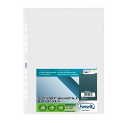 Buste a perforazione universale formato 25 x 35 cm finitura liscia alto spessore Favorit 25 pezzi