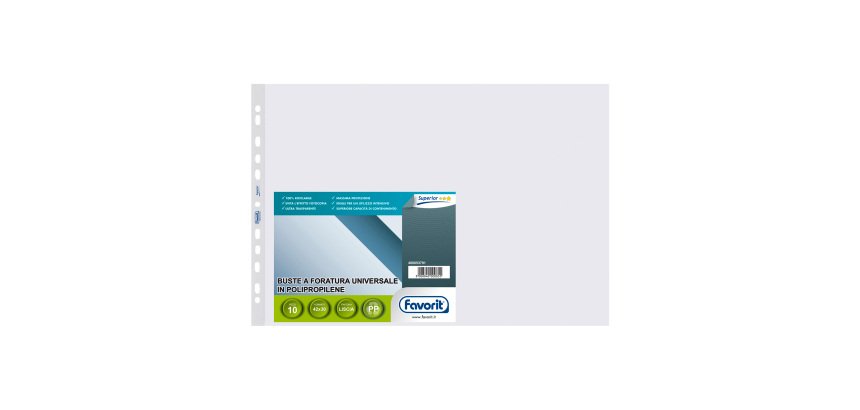Buste a perforazione universale formato A3 album 42 x 30 cm finitura liscia alto spessore Favorit 10 pezzi
