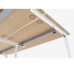 Pôle de 4 bureaux Exprim Arche L 280 cm avec goulotte intégrée plateau chêne clair