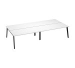 Pôle de 4 bureaux Exprim Arche L 360 cm avec goulotte intégrée plateau blanc