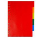 Intercalaire A4 polypropylène coloré Bruneau 6 onglets neutres multicolores - 1 jeu