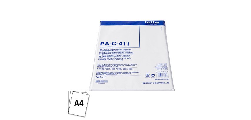 Brother PAC411 - Papier thermique A4 pour imprimante - Boite de 100 feuilles