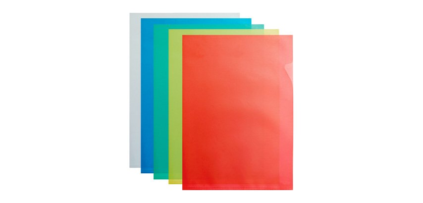 Plastic A4 binder with grained polypropylene cover 12/100th assorted colors - Box of 100