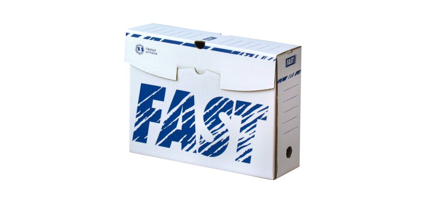 10 archiefdozen Fast d10 wit/blauw handmatig