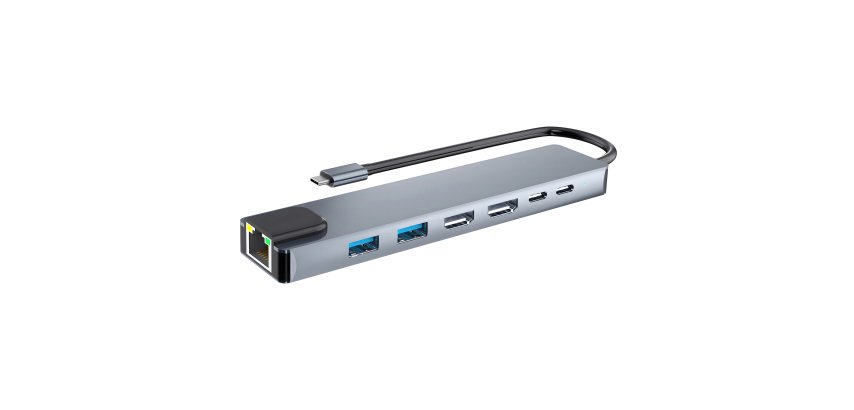 Hub USB-C 7 en 1 double écran 4K - iClick T'nb