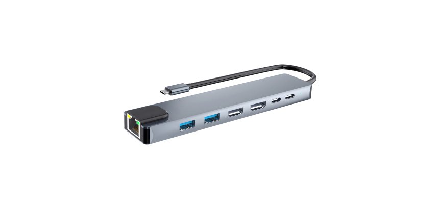 Hub USB-C 7 en 1 double écran 4K - iClick T'nb