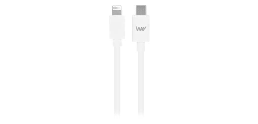 Lightning / USB-C 1 m white cable