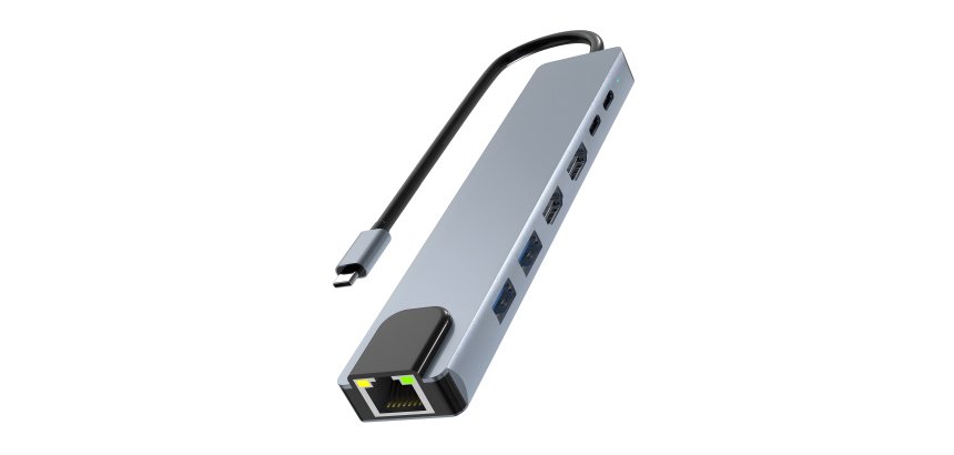 Hub USB-C 7 en 1 double écran 4K - iClick T'nb