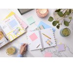 Marque-pages étroit repositionnables plastique Post-it couleurs pastel - distributeur de 20 feuilles