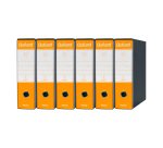 Registratore Commerciale dorso 8 cm Oxford Esselte in cartone 2 anelli A4 giallo 6 pezzi