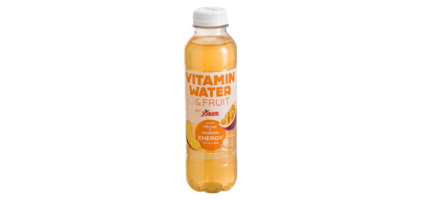 Vitamin water & fruit by JOKER Energy Pêche passion 50 cl - 12 bouteilles