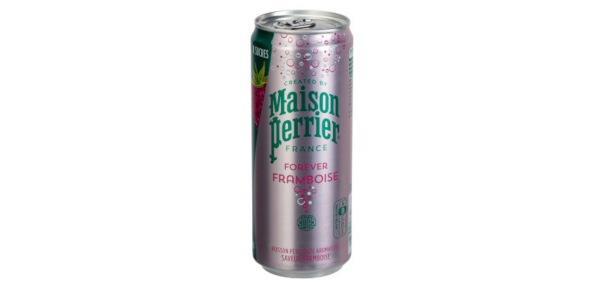 Eau gazeuse Maison Perrier Forever framboise 33 cl - 24 canettes