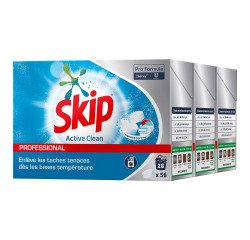Lessive tablette Skip professional Active Clean - 84 lavages - 3 boites de 56 tablettes