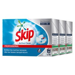 Lessive tablette Skip professional Active Clean - 84 lavages - 3 boites de 56 tablettes
