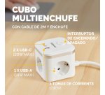 Cubo Multienchufe 3 Tomas + 2xUSB C + 1 USB A Fellowes