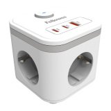 Cubo Multienchufe 3 Tomas + 2xUSB C + 1 USB A Fellowes