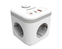 Cubo Multienchufe 3 Tomas + 2xUSB C + 1 USB A Fellowes