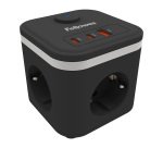 Cubo Multienchufe 3 Tomas + 2xUSB C + 1 USB A Fellowes