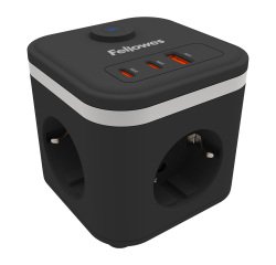 Cubo Multienchufe 3 Tomas + 2xUSB C + 1 USB A Fellowes